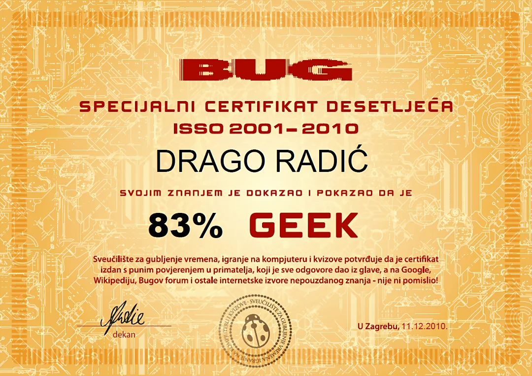 Geek certifikat 